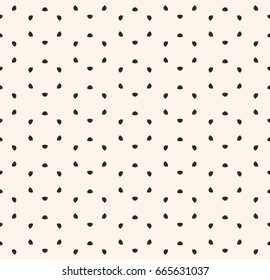 Minimalist seamless pattern, tiny smooth geometric figures. Simple vector abstract background, endless monochrome backdrop, repeat tiles. Design element for textile, fabric, furniture, tileable print