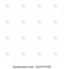 Minimalist seamless pattern with wheat isolated on white