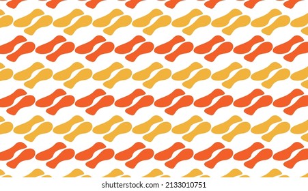 Minimalist seamless pattern in yellow and orange like fried chicken. Simple repeating pattern design. Can be used for posters, brochures, postcards, and other printing needs. Vector illustration
