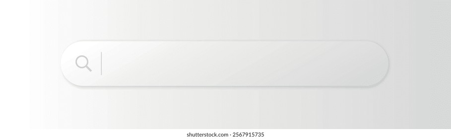 Minimalist search box. A minimalist search bar design. White search bar template website.