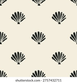 Minimalist seashell pattern, coastal textile background, natural organic design