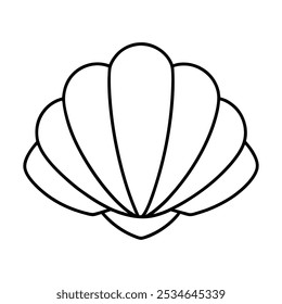 Um design de arte de linha de vetor de padrão de concha minimalista