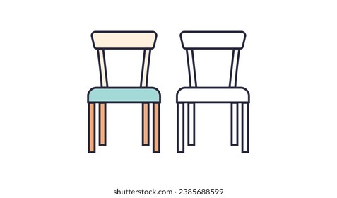 Minimalist Seating Illustration, chair vector art