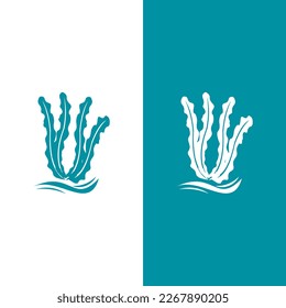 Minimalist seaweed logo icon vector template