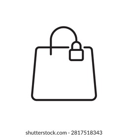 Minimalist secure shopping bag icon for safe e-commerce transactions. Vector illustration.