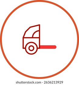 Minimalist semi-truck icon inside a circle representing transportation solutions