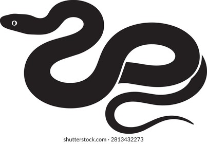 Minimalist serpent graphic with clean lines and a subtle eye detail. Ideal for concepts of stealth evolution or primal instincts in design projects.