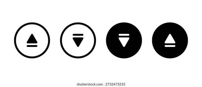 Minimalistischer Satz von Schwarz-Weiß-Auswurf- und Media-Player-Symbolen für das Web-Design
