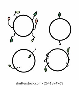 Minimalist Set Leaf Frame for Nature Themes