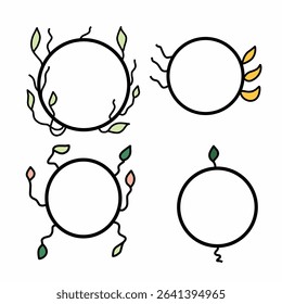 Minimalist Set Leaf Frame for Nature Themes