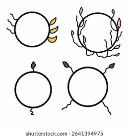 Minimalist Set Leaf Frame for Nature Themes