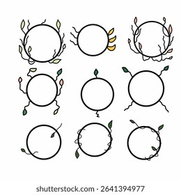 Minimalist Set Leaf Frame for Nature Themes