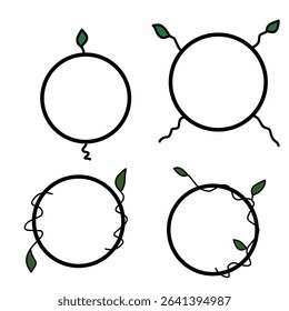 Minimalist Set Leaf Frame for Nature Themes