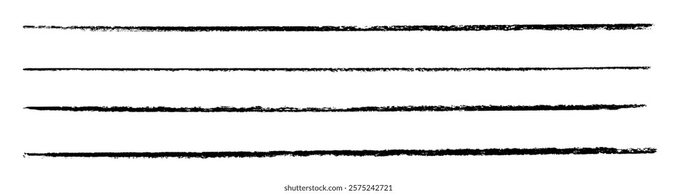 Minimalist set of textured horizontal lines, perfect for creative and design projects. Vector illustration included.