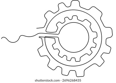 Minimalist settings continuous one line drawing elegant contour art