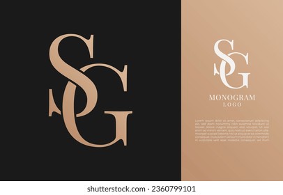 minimalist SG initial letter vintage brand and logo