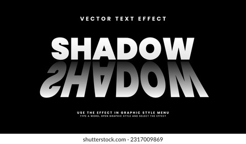 Minimalist shadow typography, vector text effect.