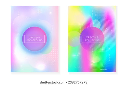 Minimalist Shape. Dynamic Dots. Blue Soft Texture. Rainbow Pattern. Hipster Design. Tech Business Elements. Space Poster. Motion Flyer. Violet Minimalist Shape