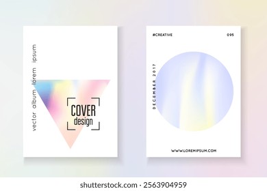 Minimalist Shape. Violet Geometric Cover. Hologram Poster. Plastic Concept. Geometry Presentation. Colorful Pearl Template. Memphis Screen. Pink Minimalist Shape