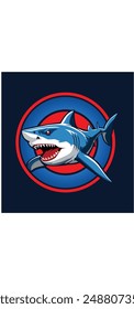 Minimalist shark logo design, suitable for team logos