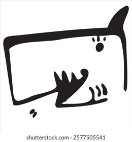 Minimalist shark vector illustration, perfect for logos, marine themes, and educational projects