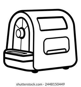 Minimalist sharpener outline in vector format, ideal for office graphics.