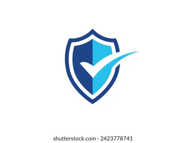 Minimalist Shield check mark design vector template. Guard and tick mark vector