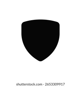 Ícone de escudo minimalista em preto para privacidade e defesa