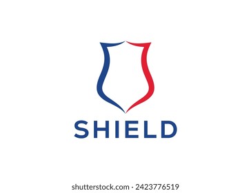 Minimalist Shield mark logo design vector template. Guard mark vector