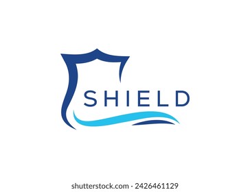 Plantilla de vector de diseño de logotipo de marca de escudo minimalista. Vector de marca de protección