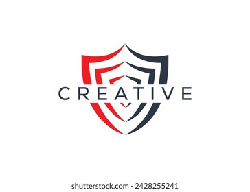 Plantilla de vector de diseño de logotipo de marca de escudo minimalista. Vector de marca de protección