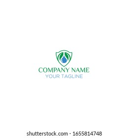 escudo minimalista y logotipo plano natural