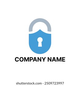Minimalist Shield Padlock Logo Concept