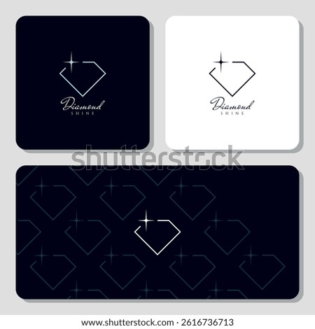 Minimalist Shining Diamond Logo Vector