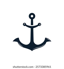 Minimalist Ship Anchor Silhouette Design. Nautical Ship Anchor Logo Icon.