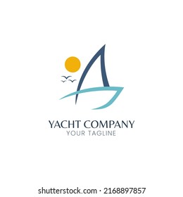 minimalist ship and cruise logo design