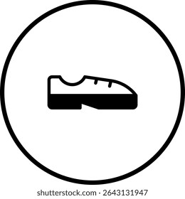 Minimalist Shoe Icon Illustration: Black and White Design for Modern Applications