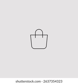 Minimalist Shopping Bag Icon – Modern Line Art for E-Commerce, Retail, and Online Store Apps