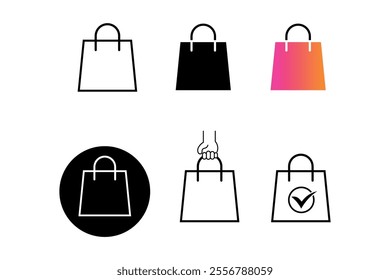 Minimalist Shopping Bags Icon for Clean and Functional Marketing, shopping, bags, icon, market, retail, purchase, service, packaging, ecommerce, consumer, trade, shopping cart, delivery, carry, buy