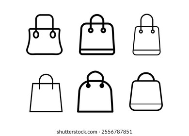 Minimalist Shopping Bags Icon Design for Clean Aesthetic, Eye-Catching Shopping Bags Icon for Attention-Grabbing Promotions, shopping, bags, icon, market, retail, purchase, service, packaging