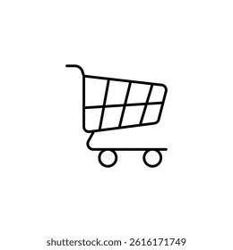 Minimalist shopping cart icon, symbol for retail and online commerce