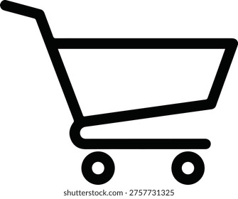 Minimalist Shopping Cart Icon Vector - E-commerce and Retail Symbols for Business