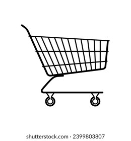 Minimalist Shopping Trolley Icon: Ideal for logos and diverse designs, conveying simplicity and functionality.