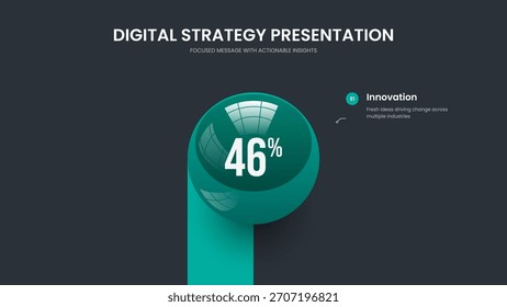 Minimalist Showcase 1 Element Graph Slideshow Template. Service Profile One Option Infographic Presentation Design. Minimal Growth Slide Layout Vector Illustration.