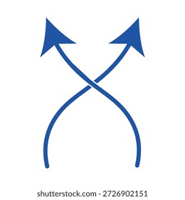 Icono de barajar minimalista con dos flechas curvas cruzando para indicar orden aleatorio