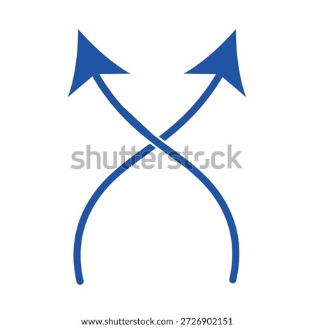Minimalist Shuffle Icon with Two Curved Arrows Crossing to Indicate Random Order