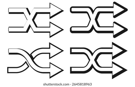 Minimalist Shuffle Icon Vector Design