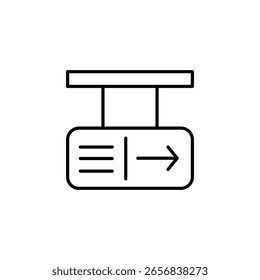 Ícone De Sinalização Minimalista Que Representa O Alinhamento Do Texto E O Fluxo Direcional