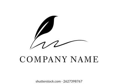 Minimalist Signature Handwriting logo design vector illustration