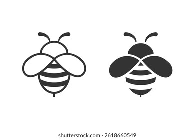 Minimalist silhouette of a bee. Perfect for logos, icons, and various design applications. Ideal for designs relating to nature, honey, or eco-friendly themes